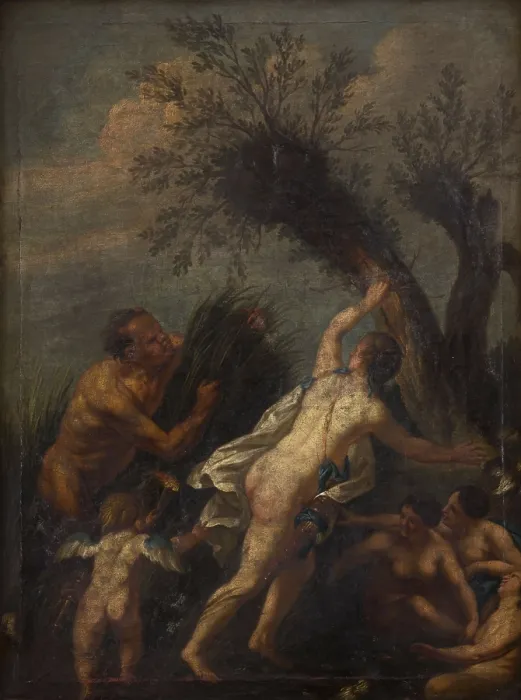 Framed Print : Diana and Her Nymphs Surprised by Satyr, 17th-18th centuries. Creator: Unknown Framed Print : Diana and Her Nymphs Surprised by Satyr, 17th-18th centuries. Creator: Unknown