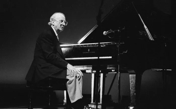 Framed Print : Dick Hyman, Brecon, August 1998. Artist: Brian O Connor Framed Print : Dick Hyman, Brecon, August 1998. Artist: Brian O Connor