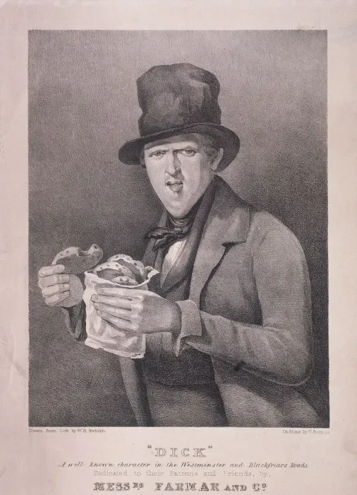Framed Print : Dick: A well known character in the Westminster and Blackfriars Roads, c1845 Framed Print : Dick: A well known character in the Westminster and Blackfriars Roads, c1845
