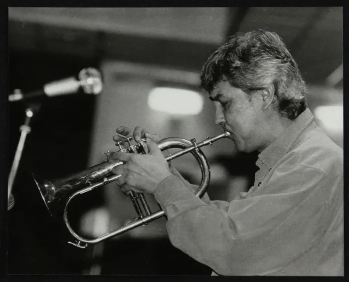 Framed Print : Dick Pearce playing the flugelhorn at The Fairway, Welwyn Garden City, Hertfordshire, 1999 Framed Print : Dick Pearce playing the flugelhorn at The Fairway, Welwyn Garden City, Hertfordshire, 1999