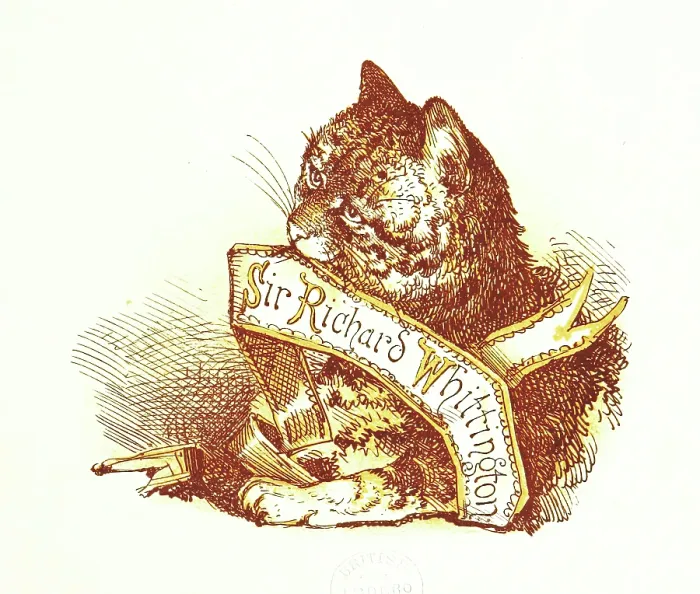 Framed Print : Dick Whittington's cat, 1880. Creator: Unknown. Dick Whittington's cat, 1880. Creator: Unknown Framed Print : Dick Whittington's cat, 1880. Creator: Unknown. Dick Whittington's cat, 1880. Creator: Unknown