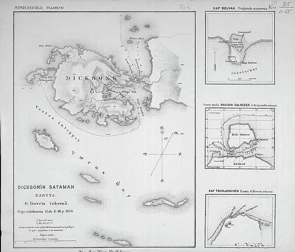 Dickson'in sataman. Kartta. G. Boven tekema, 1878. Creator: G. Boven