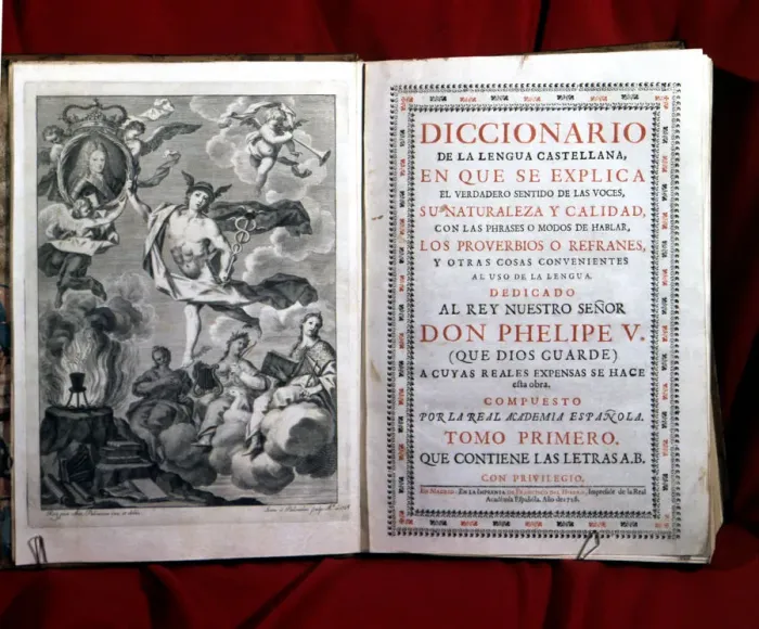 Framed Print : Dictionary of the Spanish Language, Volume 1. Madrid, Royal Spanish Academy of Language Framed Print : Dictionary of the Spanish Language, Volume 1. Madrid, Royal Spanish Academy of Language