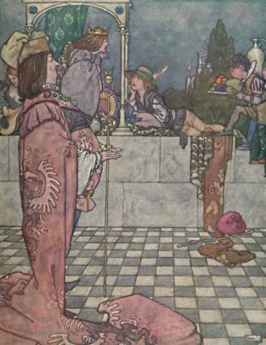 Framed Print : He Did Not Come to Woo Her, He Said, c1930. Artist: W Heath Robinson Framed Print : He Did Not Come to Woo Her, He Said, c1930. Artist: W Heath Robinson