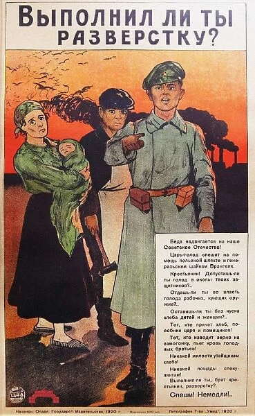 Did you fulfill your Prodrazvyorstka (grain delivery requirement)?, 1920