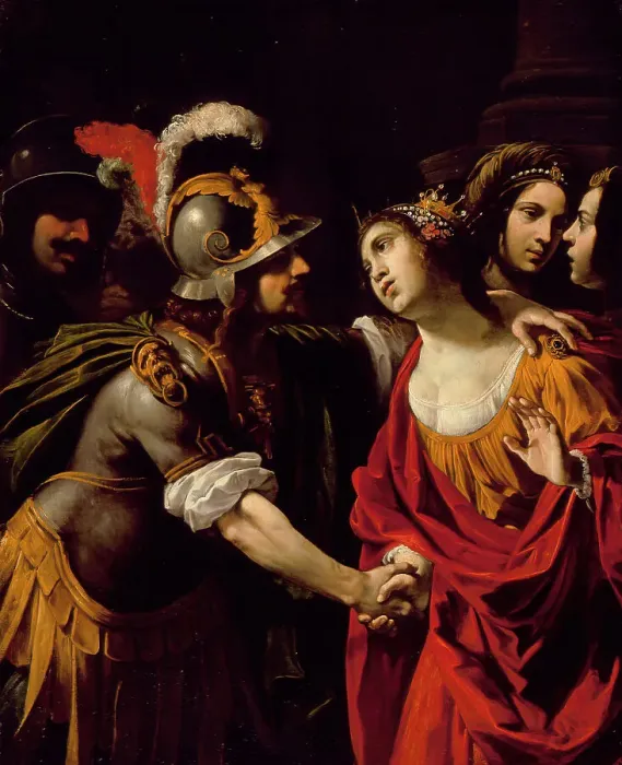 Framed Print : Dido and Aeneas, c1630. Creator: Rutilio di Lorenzo Manetti Framed Print : Dido and Aeneas, c1630. Creator: Rutilio di Lorenzo Manetti