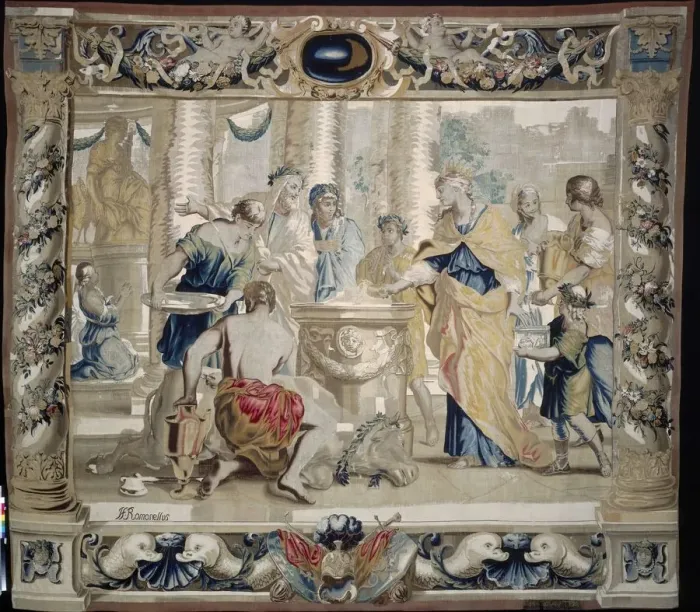 Framed Print : Dido Sacrifices to Juno, the Goddess of Marriage, 1679. Creator: Giovanni Francesco Romanelli Framed Print : Dido Sacrifices to Juno, the Goddess of Marriage, 1679. Creator: Giovanni Francesco Romanelli