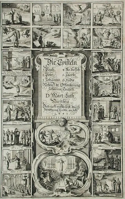 Framed Print : Die Episteln, Printed 1643. Creator: Peter Paul Troschel Framed Print : Die Episteln, Printed 1643. Creator: Peter Paul Troschel