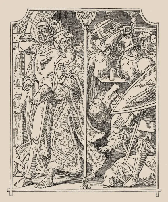 Framed Print : Die Nibelungen. Etzel and Kriemhild, 1840-1841. Creator: Rethel, Alfred (1816-1859) Framed Print : Die Nibelungen. Etzel and Kriemhild, 1840-1841. Creator: Rethel, Alfred (1816-1859)