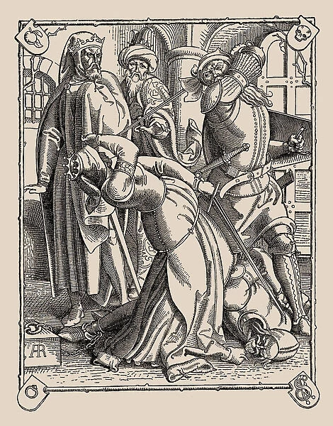 Die Nibelungen. How Gunther and Hagen and Kriemhild Were Slain, 1840-1841. Creator: Rethel