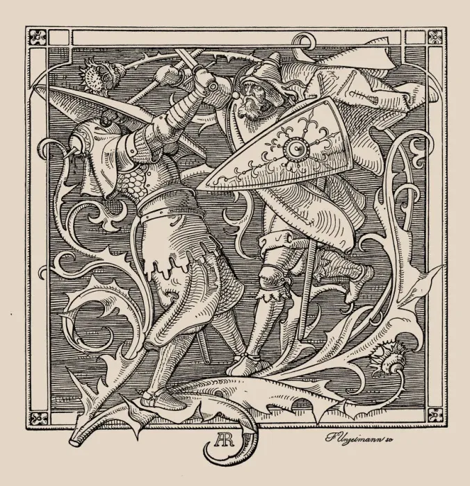 Framed Print : Die Nibelungen. Hagen of Troneck kills Iring, 1840-1841. Creator: Rethel, Alfred (1816-1859) Framed Print : Die Nibelungen. Hagen of Troneck kills Iring, 1840-1841. Creator: Rethel, Alfred (1816-1859)