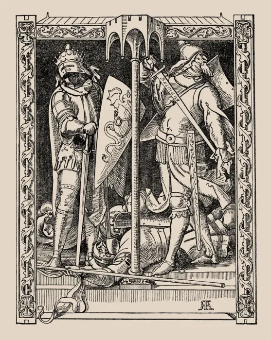 Framed Print : Die Nibelungen. How Sir Dietrichs Men Were All Slain, 1840-1841. Creator: Rethel Framed Print : Die Nibelungen. How Sir Dietrichs Men Were All Slain, 1840-1841. Creator: Rethel