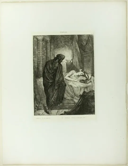Framed Print : Yet She Must Die, plate eleven from Othello, 1844. Creator: Theodore Chasseriau Framed Print : Yet She Must Die, plate eleven from Othello, 1844. Creator: Theodore Chasseriau