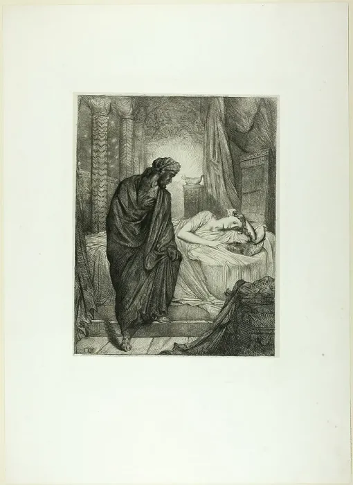 Framed Print : Yet She Must Die, plate eleven from Othello, 1844. Creator: Theodore Chasseriau Framed Print : Yet She Must Die, plate eleven from Othello, 1844. Creator: Theodore Chasseriau