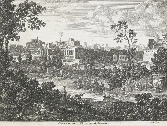 Framed Print : Die Römischen Ansichten (Views of Rome) / Rovine del Palazzo de Cesari, 1810. Creator: Joseph Anton Koch Framed Print : Die Römischen Ansichten (Views of Rome) / Rovine del Palazzo de Cesari, 1810. Creator: Joseph Anton Koch
