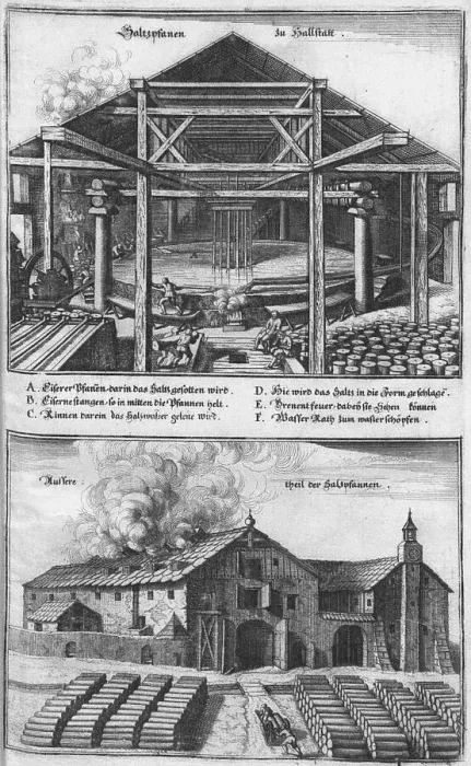 Framed Print : Die Saltzpan zu Hallstatt. (From: Topographia Provinciarum), 1679. Artist: Merian, Caspar (1627-1686) Framed Print : Die Saltzpan zu Hallstatt. (From: Topographia Provinciarum), 1679. Artist: Merian, Caspar (1627-1686)
