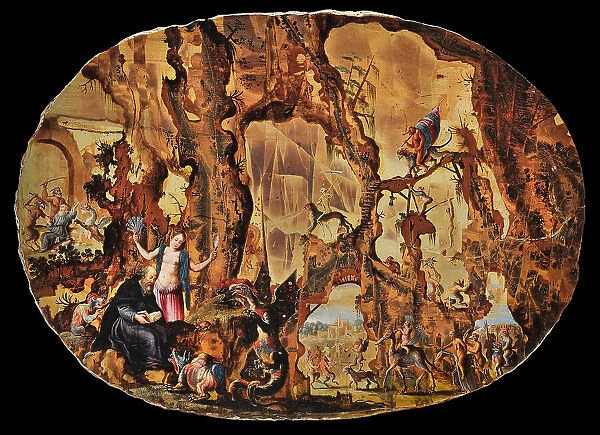 Die Versuchung des heiligen Antonius, ca 1595-1605. Creator: Swanenburgh, Jacob Isaacszoon van (1571-1638)