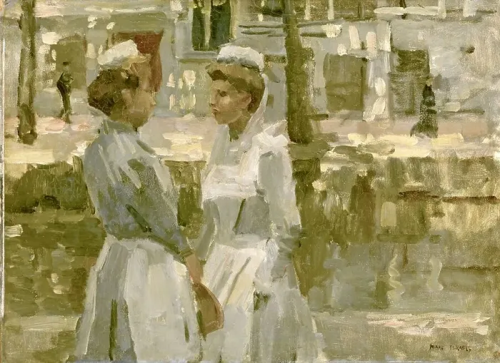 Framed Print : Dienstmeisjes op de Leidsegracht, c.1890-c.1900. Creator: Isaac Lazerus Israels Framed Print : Dienstmeisjes op de Leidsegracht, c.1890-c.1900. Creator: Isaac Lazerus Israels
