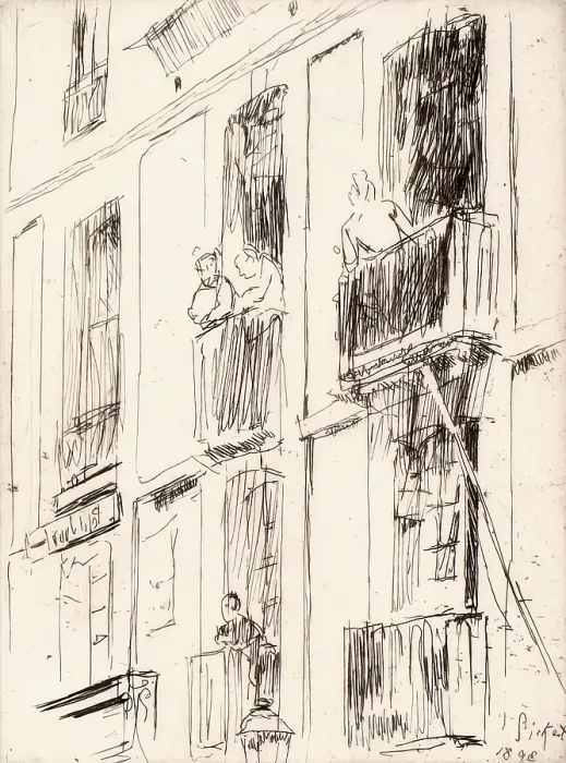 Framed Print : Dieppe, Rue de la Halle au Ble, 1893. Creator: Walter Richard Sickert Framed Print : Dieppe, Rue de la Halle au Ble, 1893. Creator: Walter Richard Sickert