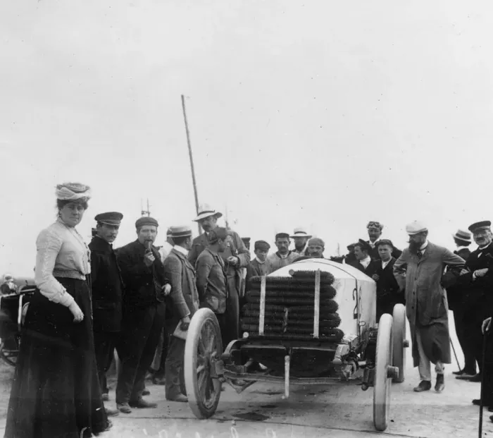 Framed Print : De Dietrich, Gabriel at 1904 Ostend Speed Trials. Creator: Unknown Framed Print : De Dietrich, Gabriel at 1904 Ostend Speed Trials. Creator: Unknown