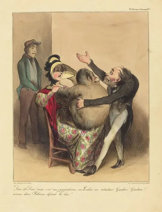Framed Print : Dieu de Dieu! mais c'est un pppolisson... 1836. Creator: Honore Daumier Framed Print : Dieu de Dieu! mais c'est un pppolisson... 1836. Creator: Honore Daumier