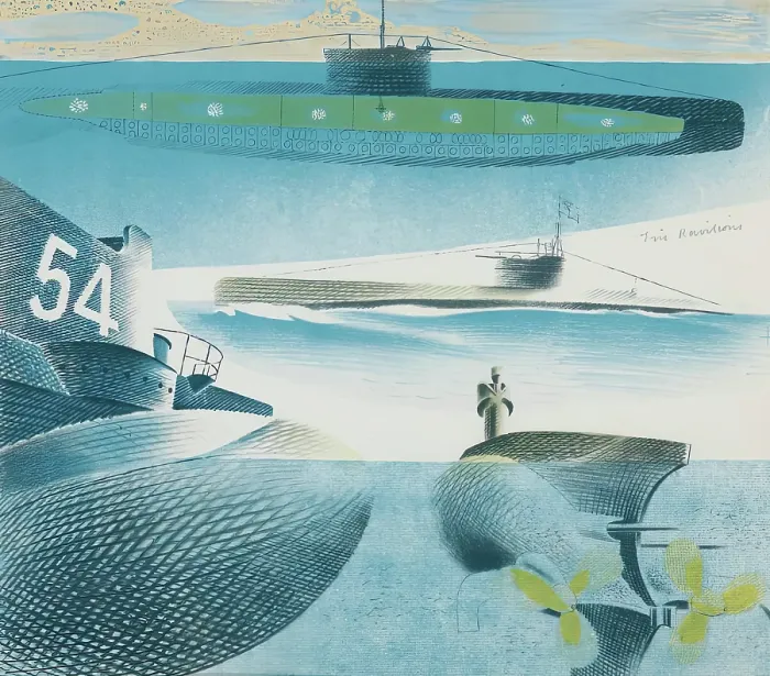 Framed Print : Different Aspects of Submarines, 1940 - 1941. Creator: Eric Ravilious Framed Print : Different Aspects of Submarines, 1940 - 1941. Creator: Eric Ravilious