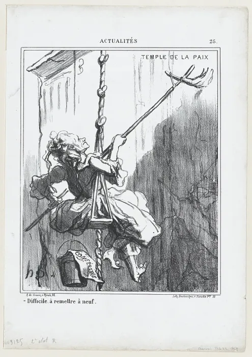 Framed Print : Difficile a remettre a neuf, 1869. Creator: Honore Daumier Framed Print : Difficile a remettre a neuf, 1869. Creator: Honore Daumier