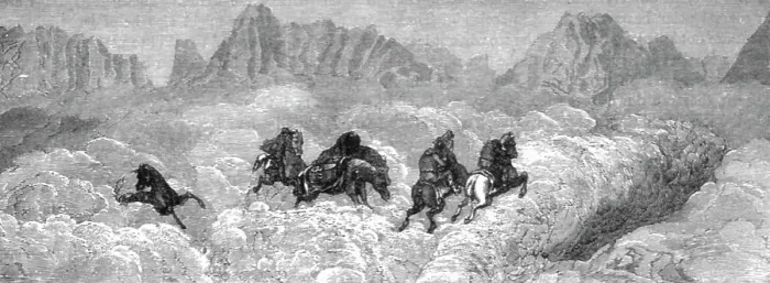 Framed Print : Difficulties of the road; An Icelanders Notes on Iceland, 1875. Creator: Unknown Framed Print : Difficulties of the road; An Icelanders Notes on Iceland, 1875. Creator: Unknown