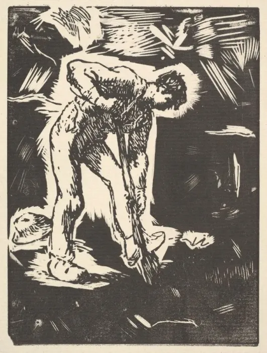 Framed Print : Digger, 1863. Creator: Jean Francois Millet Framed Print : Digger, 1863. Creator: Jean Francois Millet