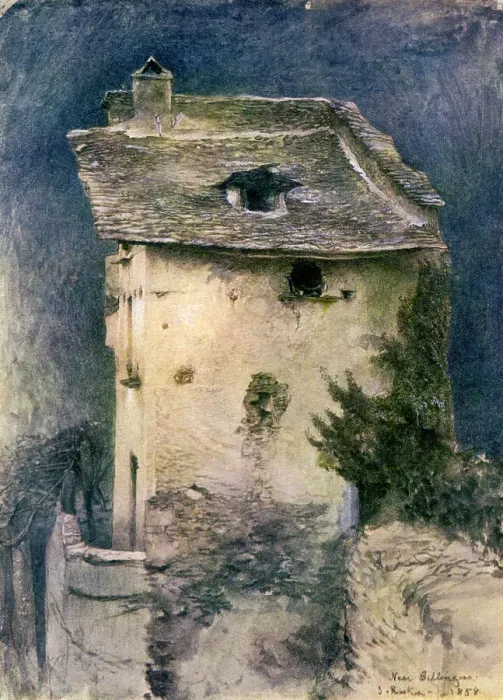 Framed Print : A dilapidated cottage, 19th century. Artist: John Ruskin Framed Print : A dilapidated cottage, 19th century. Artist: John Ruskin