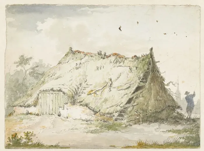 Framed Print : Dilapidated farm, 1782-1837. Creator: Pieter Bartholomeusz. Barbiers Framed Print : Dilapidated farm, 1782-1837. Creator: Pieter Bartholomeusz. Barbiers