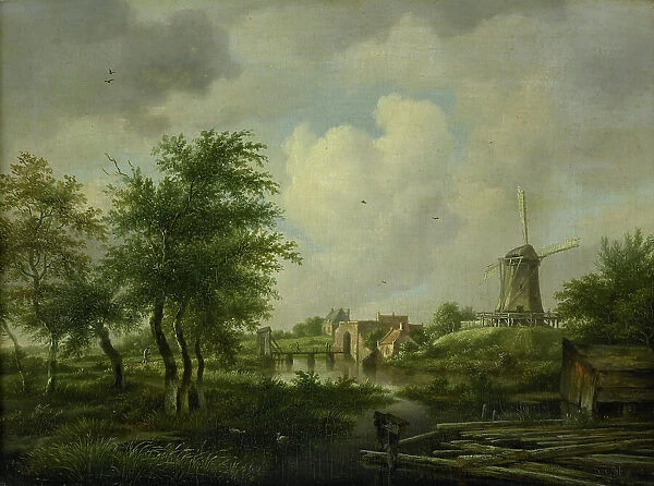 Dilapidated rampart with the Weteringpoort, seen across the Buitensingel, Amsterdam, 1807. Creator: Jan Hulswit