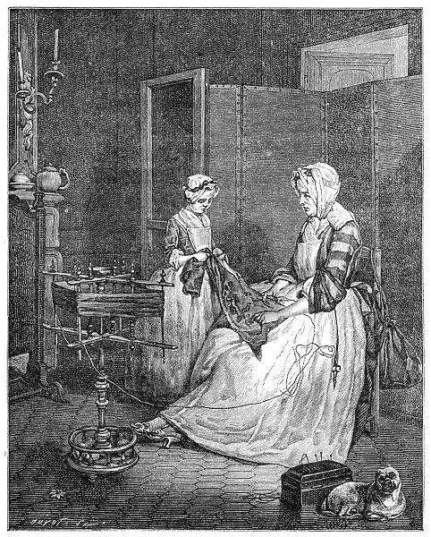 The Diligent Mother, 1740, (1885)
