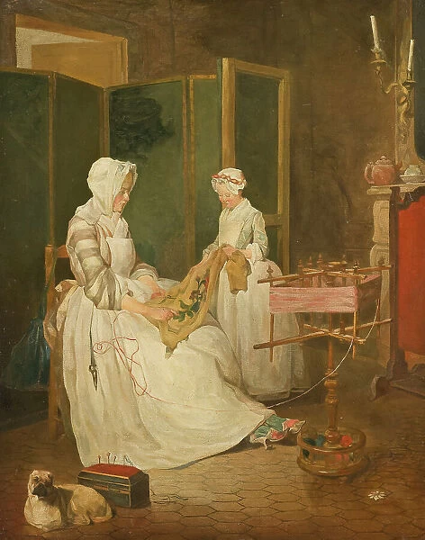 The Diligent Mother, mid-late 18th century. Creator: Workshop of Jean-Baptiste-Simeon Chardin