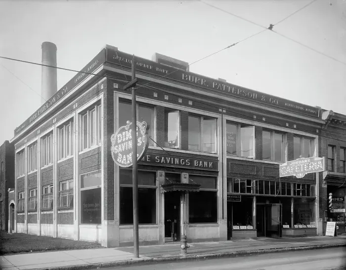 Framed Print : Dime Savings Bank, (Woodward & Willis branch), Detroit, Mich. between 1905 and 1915. Creator: Unknown. Dime Savings Bank, (Woodward & Willis branch), Detroit, Mich. between 1905 and 1915. Creator: Unknown Framed Print : Dime Savings Bank, (Woodward & Willis branch), Detroit, Mich. between 1905 and 1915. Creator: Unknown. Dime Savings Bank, (Woodward & Willis branch), Detroit, Mich. between 1905 and 1915. Creator: Unknown