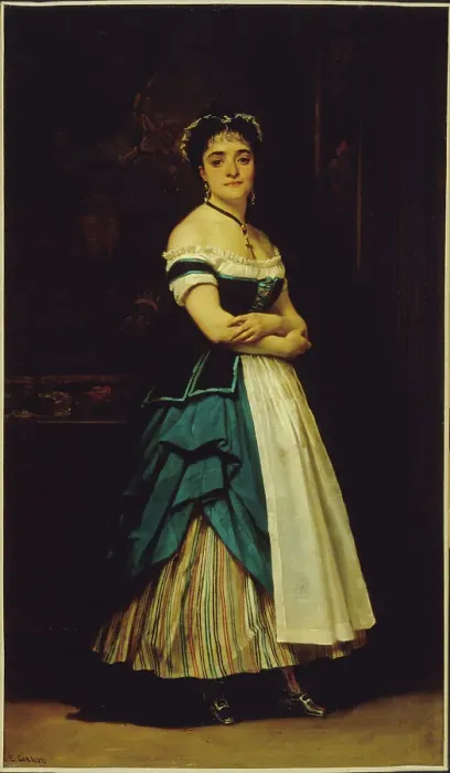 Framed Print : Dinah Felix (known as Melanie Emilia), Rachel's sister, in costume of a maid, c1865. Creator: Pierre Francois Eugene Giraud Framed Print : Dinah Felix (known as Melanie Emilia), Rachel's sister, in costume of a maid, c1865. Creator: Pierre Francois Eugene Giraud