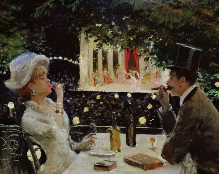 Framed Print : Diner aux Ambassadeurs, c. 1880. Creator: Beraud, Jean (1849-1936) Framed Print : Diner aux Ambassadeurs, c. 1880. Creator: Beraud, Jean (1849-1936)