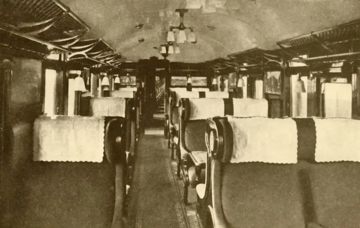 Framed Print : Dining-Car, London Midland and Scottish Railway, 1930. Creator: Unknown Framed Print : Dining-Car, London Midland and Scottish Railway, 1930. Creator: Unknown