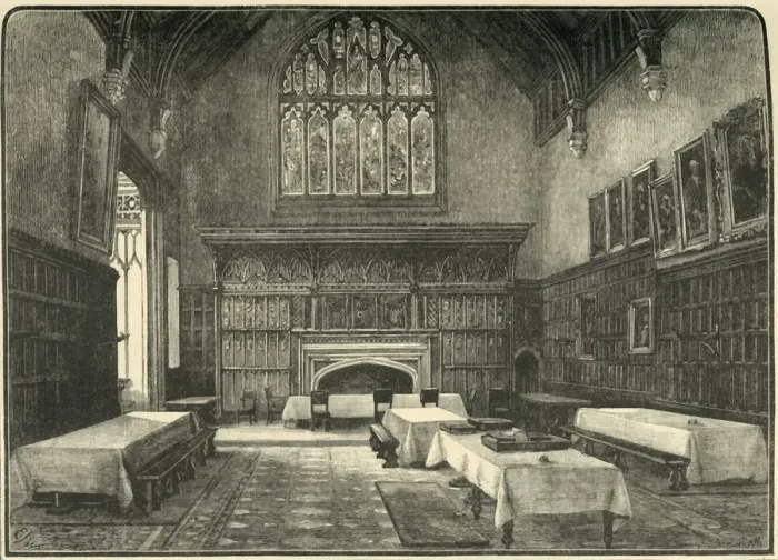 Framed Print : The Dining-Hall, 1898. Creator: Unknown Framed Print : The Dining-Hall, 1898. Creator: Unknown