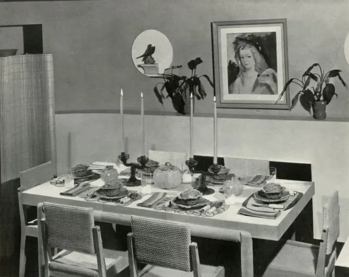 Framed Print : The Dining-Room - Carole Stupell, Ltd. 1941. Creator: Unknown Framed Print : The Dining-Room - Carole Stupell, Ltd. 1941. Creator: Unknown