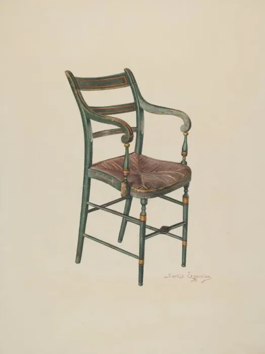 Framed Print : Dining Room Chair, c. 1940. Creator: Sarkis Erganian Framed Print : Dining Room Chair, c. 1940. Creator: Sarkis Erganian