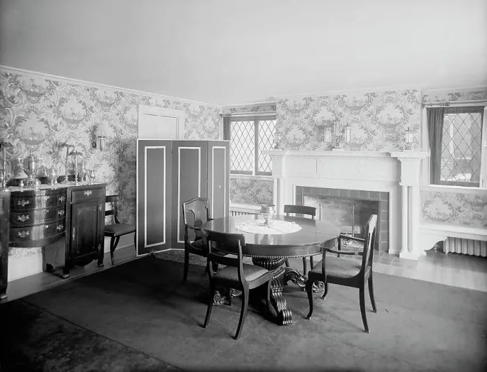 Framed Print : A Dining room, clubhouse, New York City, between 1900 and 1910. Creator: William H. Jackson Framed Print : A Dining room, clubhouse, New York City, between 1900 and 1910. Creator: William H. Jackson