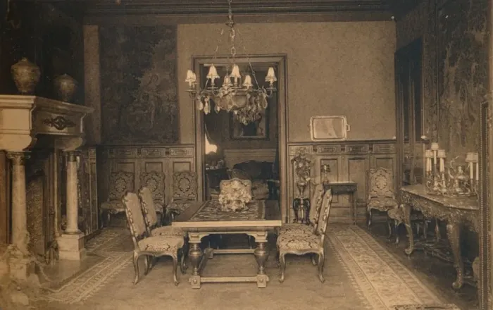 Framed Print : Dining room at the Cuban Embassy in Brussels, Belgium, 1927. Creator: Unknown Framed Print : Dining room at the Cuban Embassy in Brussels, Belgium, 1927. Creator: Unknown