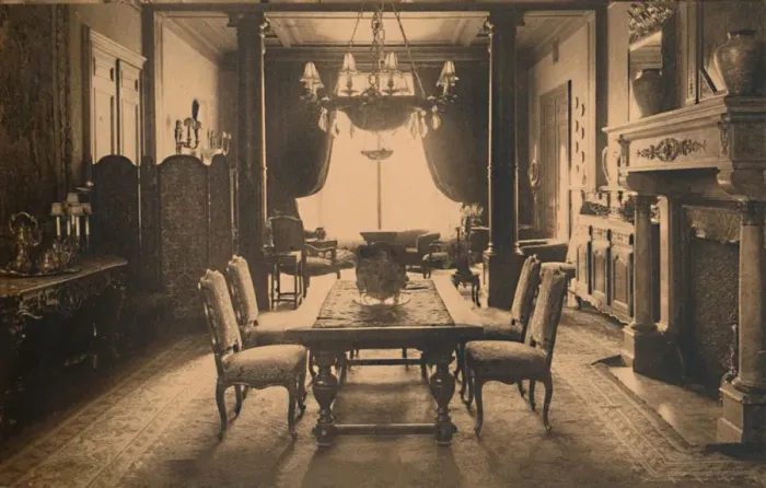 Framed Print : Dining room at the Cuban Embassy in Brussels, Belgium, 1927. Creator: Unknown Framed Print : Dining room at the Cuban Embassy in Brussels, Belgium, 1927. Creator: Unknown