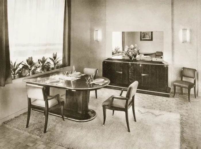 Framed Print : Dining Room from Ensembles Mobiliers, pub. 1937. Creator: French Photographer (20th century) Framed Print : Dining Room from Ensembles Mobiliers, pub. 1937. Creator: French Photographer (20th century)