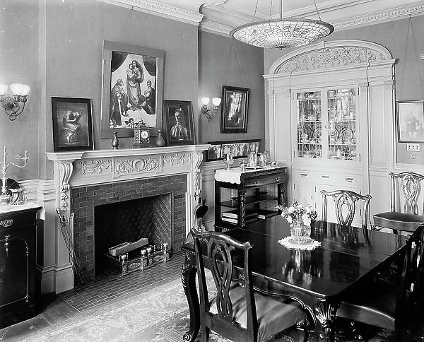 Dining room, four-story townhouse, possibly New York, N.Y. between 1900 and 1905. Creator: William H. Jackson