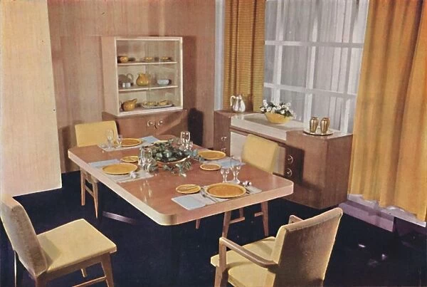 Dining-room group in birds eye maple, 1942