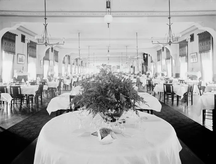 Framed Print : The Dining room, Hotel Kaaterskill, Catskill Mountains, N.Y. between 1900 and 1905. Creator: William H. Jackson Framed Print : The Dining room, Hotel Kaaterskill, Catskill Mountains, N.Y. between 1900 and 1905. Creator: William H. Jackson