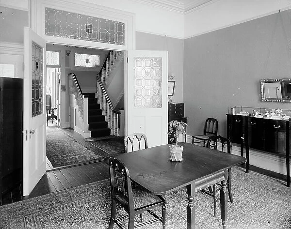 A Dining room, probably in a clubhouse, New York City, between 1900 and 1910. Creator: William H. Jackson