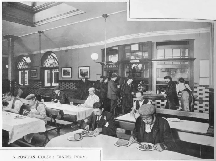 Framed Print : Dining room in a Rowton House, Hammersmith, London, c1902 (1903) Framed Print : Dining room in a Rowton House, Hammersmith, London, c1902 (1903)